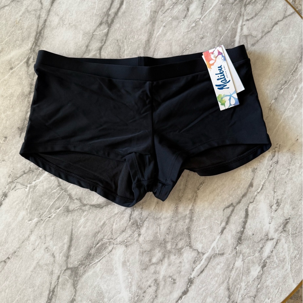 Malibu Dream Girl Black Swim Bikini Short Bottoms, M